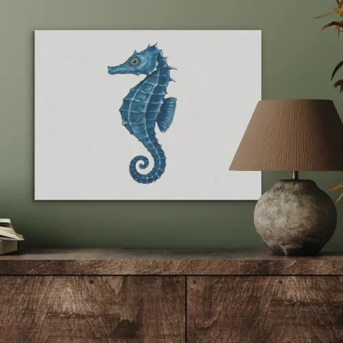 Zeepaardje - Staart - Blauw PET vilt klein -sfeer2