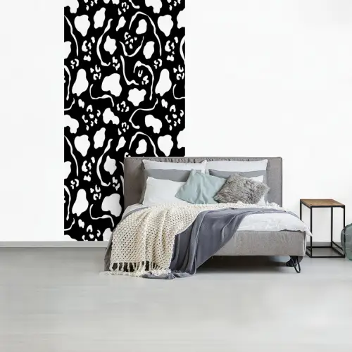Wit - Zwart - Vormen - Patroon fotobehang vinyl groot 64 -slaapkamer