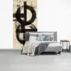 Cirkels - Balken - Zwart - Abstract fotobehang vinyl groot -slaapkamer