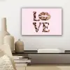Tekst - Love - Pantervacht - Lichtroze canvas 2cm klein -sfeer6