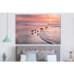 Meeuwen - Strand - Zee - Roze forex 5mm xxl -slaapkamer