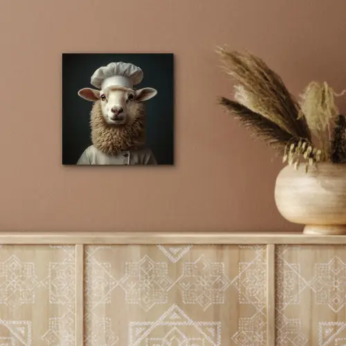 Schaap - Wol - Kok aluminium wit klein -sfeer4