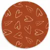 Terracotta - Wit - Hartjes Wandcirkel plexiglas klein 852 -3d