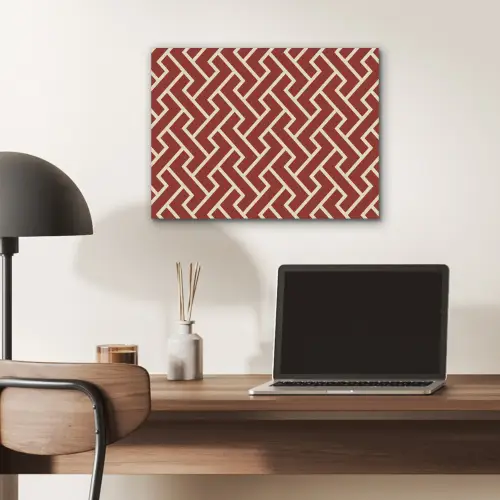Rood - Beige - Patroon - Lijnen PET vilt klein 837 -sfeer5
