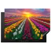 Tulpenveld - Zonsondergang - Kleurrijk Inductie beschermer vinyl 3mm klein -3d