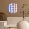 Try again - Strepen - Roze - Verticaal - Blauw Wandcirkel behangsticker klein -sfeer1