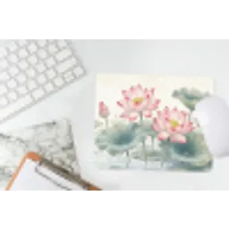Aquarel - Lotusbloemen - Kleurrijk muismat rubber klein -witbureau