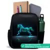 Futuristisch galopperend paard Rugzak - Zwart middel -inhoud_FR
