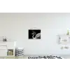 Kraanvogel - Zwart - Wit - Vogel - Dieren textielposter latten blank klein -kinderkamer