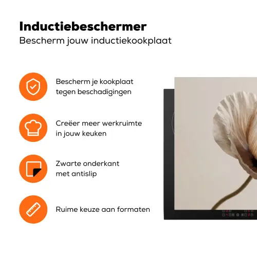 Bloem - Beige - Crème Inductie beschermer vinyl 3mm klein -zzzzzzz-td-ups