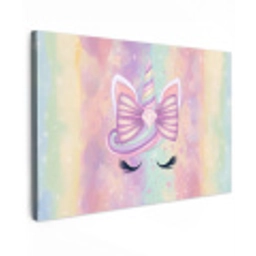 Eenhoorn - Glitters - Regenboog - pastel canvas 2cm klein -z3d