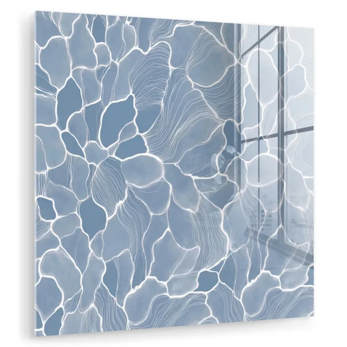 Abstract - Blauw - Bladeren plexiglas 5mm klein -zzzproduct_nieuw