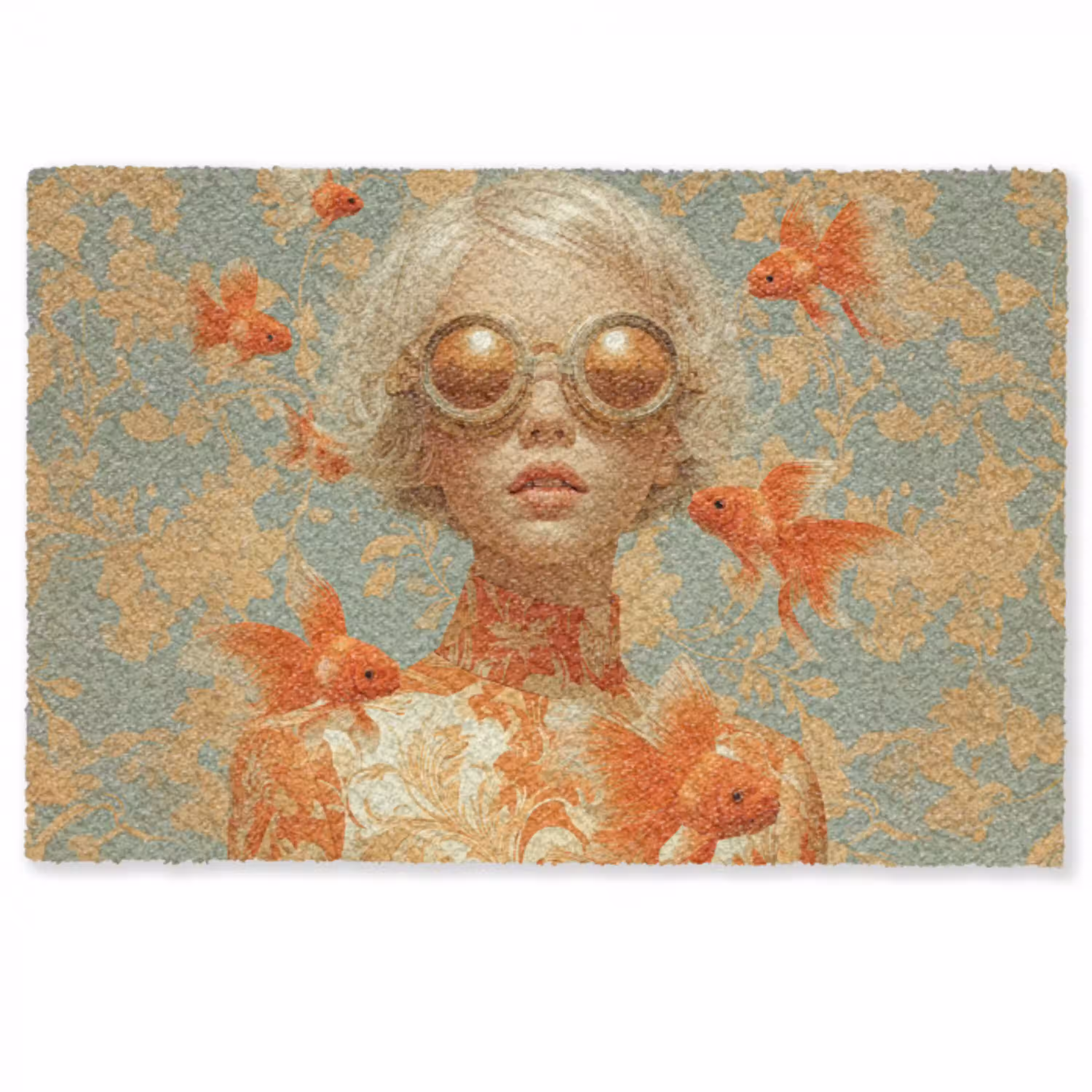 Goudvissen - Oranje - Vrouw - Blond Deurmat klein -zkaufland3d