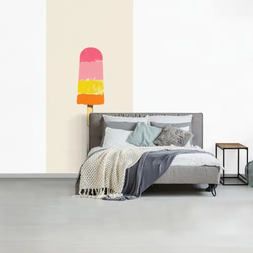 Waterijsje - Retro - Stokje - Roze fotobehang vinyl groot -slaapkamer