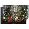 Kerstfeest - Dennenbos - Rood Inductie beschermer vinyl 3mm klein -3d