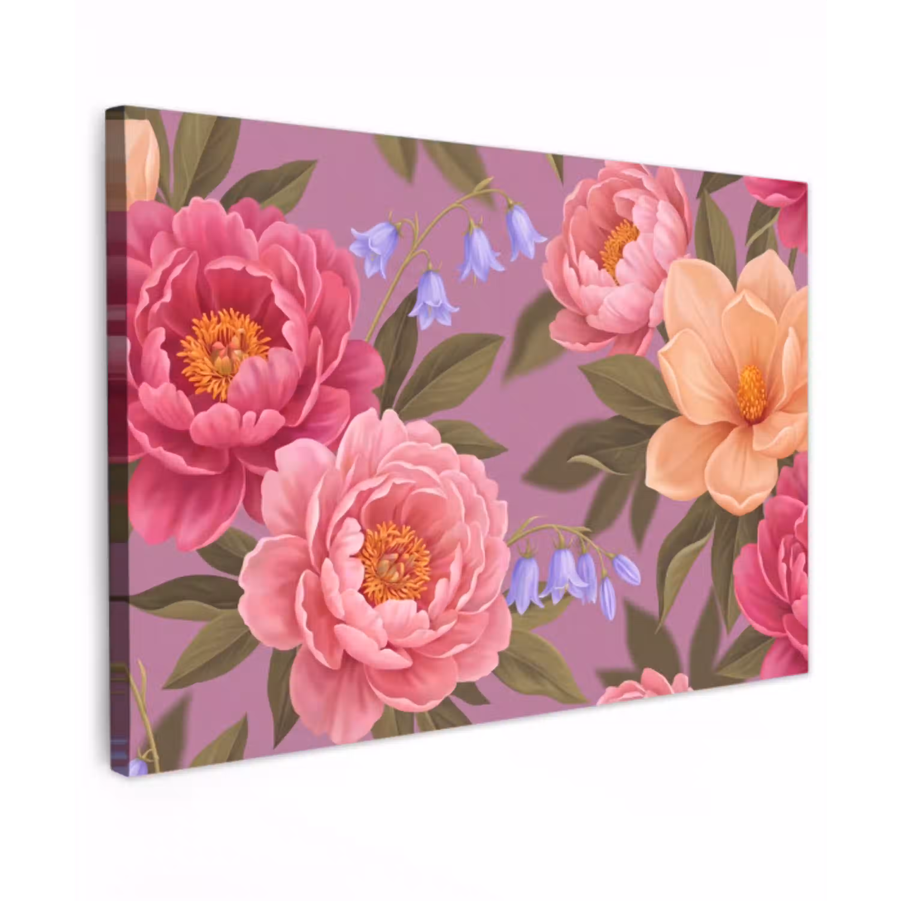 Bloemen - Patroon - Illustratie - Roze canvas 2cm klein -z3d