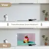 Taartje - Aardbeien - Glazuur - Kleurrijk keuken achterwand spatscherm klein -voor_na_NL