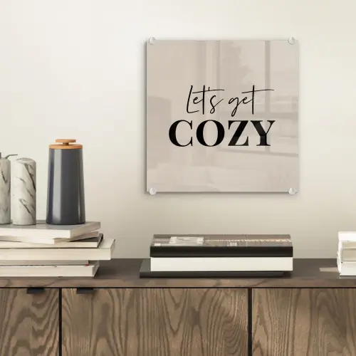 Beige - Winter - Quote - Cozy plexiglas 5mm klein -sfeer1