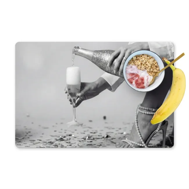 Placemat - 6 stuks - Feestelijk - Champagne - Discobal