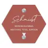 Terracotta - Sierlijk Naambord Hexagon klein -3d