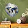 Wereldkaart - Blauw - Abstract Wandcirkel Organisch Forex 3mm klein -sfeer2