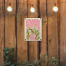 Bloemen - Bladeren - Abstract - Roze tuinposter los doek klein -sfeer1