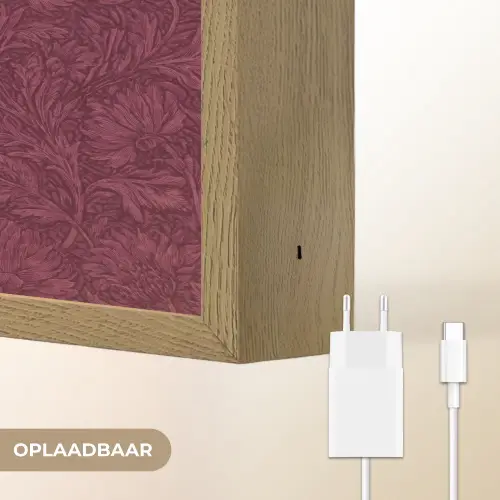Bladeren - Patroon - Paars Light Box met batterij (Wandlamp) middel 907 -USP_websiteoplaadbaarNL