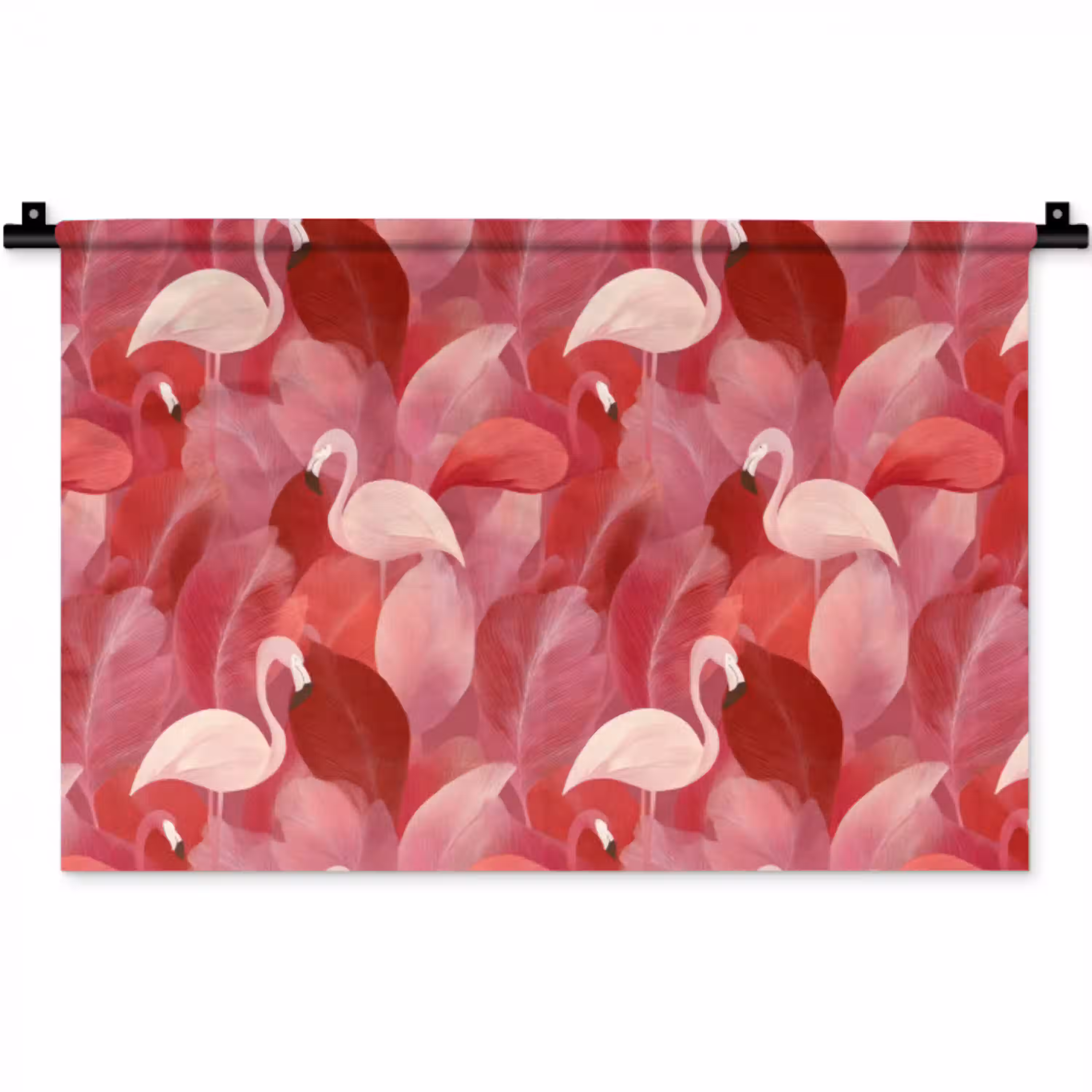 Flamingo - Botanisch - Elegant - Roze - Rood Wandkleed katoen klein 269 -zz3d