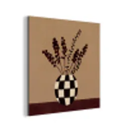 Minimalistisch - Vaas - Bloemen - Bruin aluminium wit klein -3d