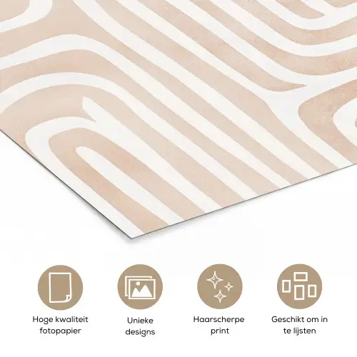 Decoratief - Labyrint - Beige poster papier klein -closeup_NL