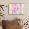 Eenhoorn - Glitters - Regenboog - pastel canvas 2cm klein -sfeer1