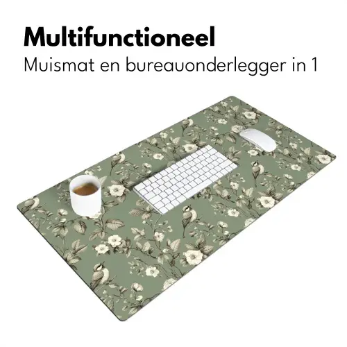 Botanisch - Vogels - Groen Muismat XXL klein 681 -sfeer4