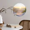 Strand - Zon - Duin - Gras - Zand - Horizon Wandcirkel behangsticker klein -sfeer3