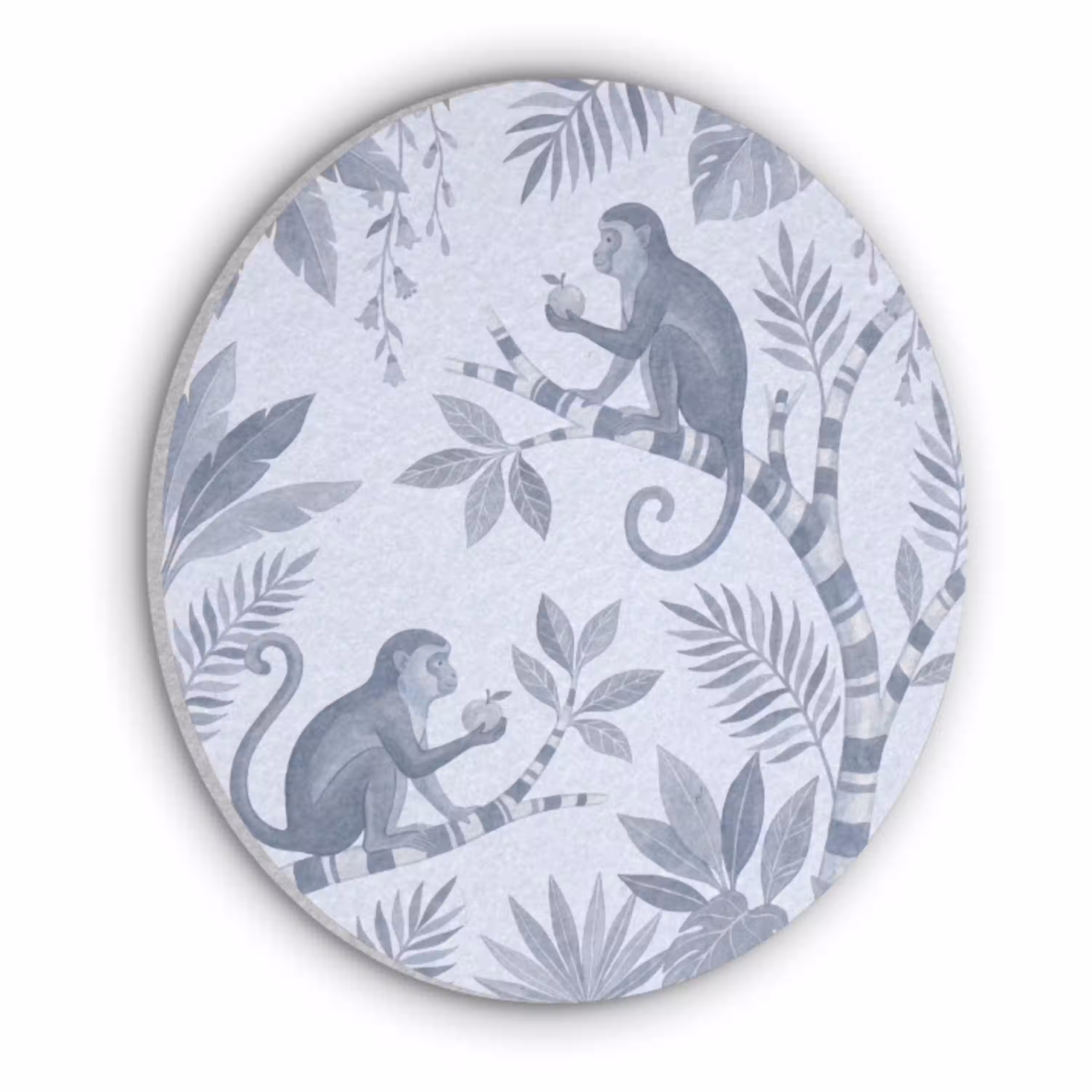 Aap - Boom - Bladeren - Jungle - Illustratie Akoestische PET Vilt - Rond klein -3d