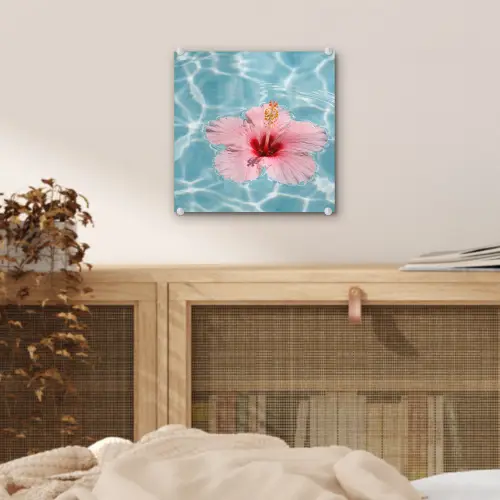 Hibiscus - Water - Roze plexiglas 5mm klein -sfeer4