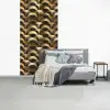 Schubben - Structuur - Goud fotobehang vinyl groot 64 -slaapkamer
