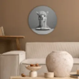 Alpaca - Pasta - Zwart - Wit - Grappig - Dieren Akoestische PET Vilt - Rond klein -sfeer1
