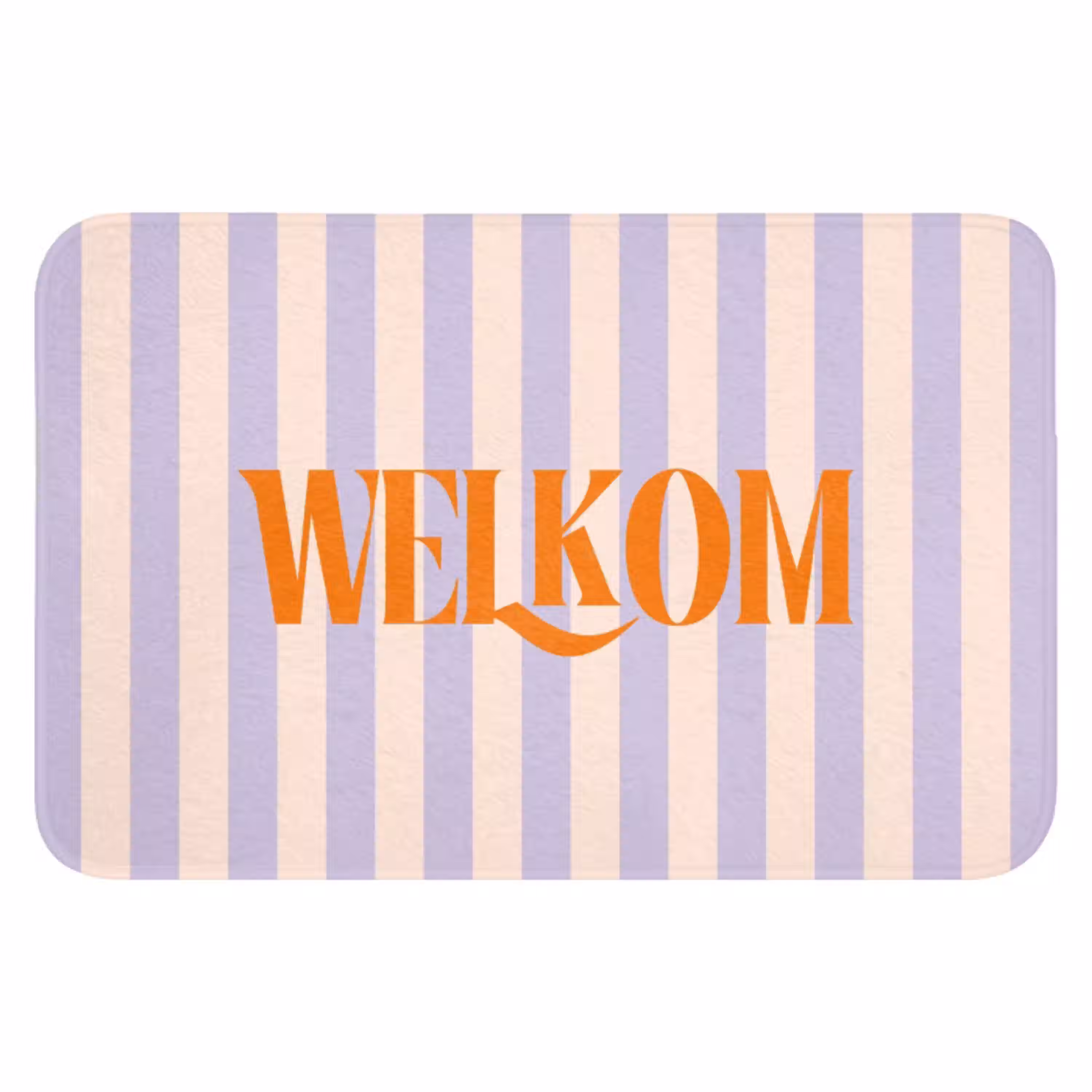 Lila - Oranje - Strepen - Welkom WCmat klein -3d