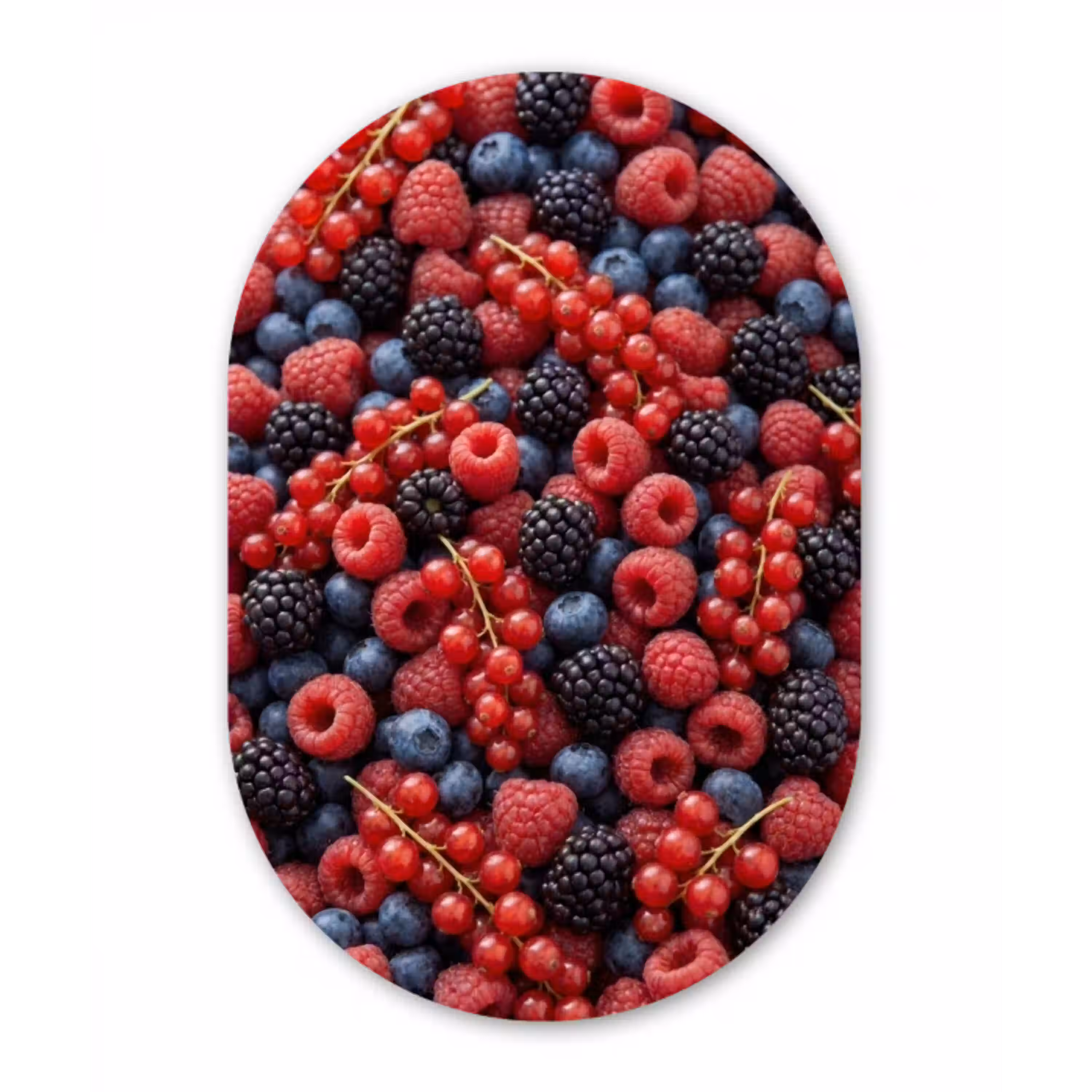 Bessen - Mix - Vers - Eten - Kleurrijk Wandcirkel Ovaal Aluminium middel -3d