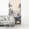 Mistig - Berglandschap - Illustratie fotobehang vinyl groot -woonkamer