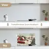 Kerstsfeer - Landelijk - Rood keuken achterwand spatscherm klein -voor_na_NL