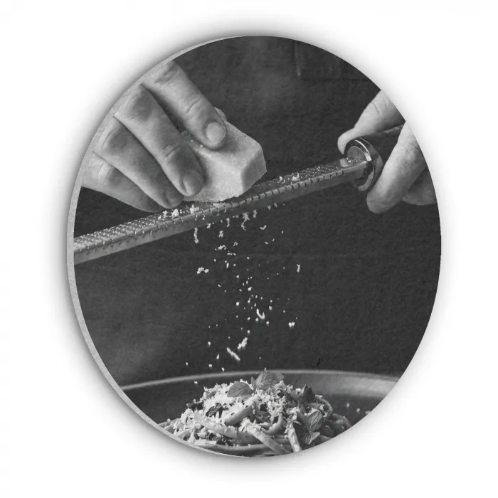 Kaas - Pasta - Rasp Akoestische PET Vilt - Rond klein -3d