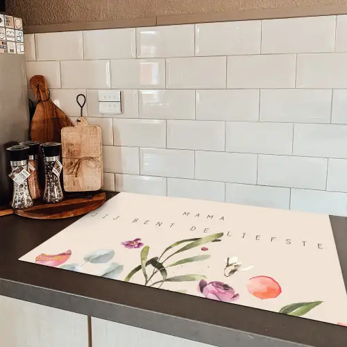 Spreuken - Mama jij bent de liefste - Quotes - Moeder Inductie beschermer vinyl 3mm klein -sfeer3
