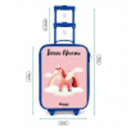 Eenhoorn - Vleugels - Roze - Regenboog Kinderkoffer - Blauw klein -productfoto_formaten