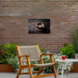 Kop - Koffie - Hout - Bonen Tuinposter op houten frame 2 cm dik klein -sfeer3