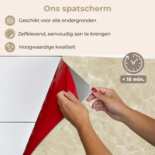 Lichtbeige - Marmer - Diffusie adering keuken achterwand spatscherm klein 900 -spatscherm_NL