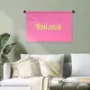 Roze - Groene Bonjour - art-deco Wandkleed katoen klein -sfeer7