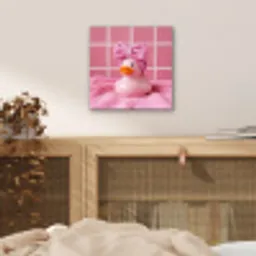 Badeend -Strik - Roze aluminium wit klein -sfeer3