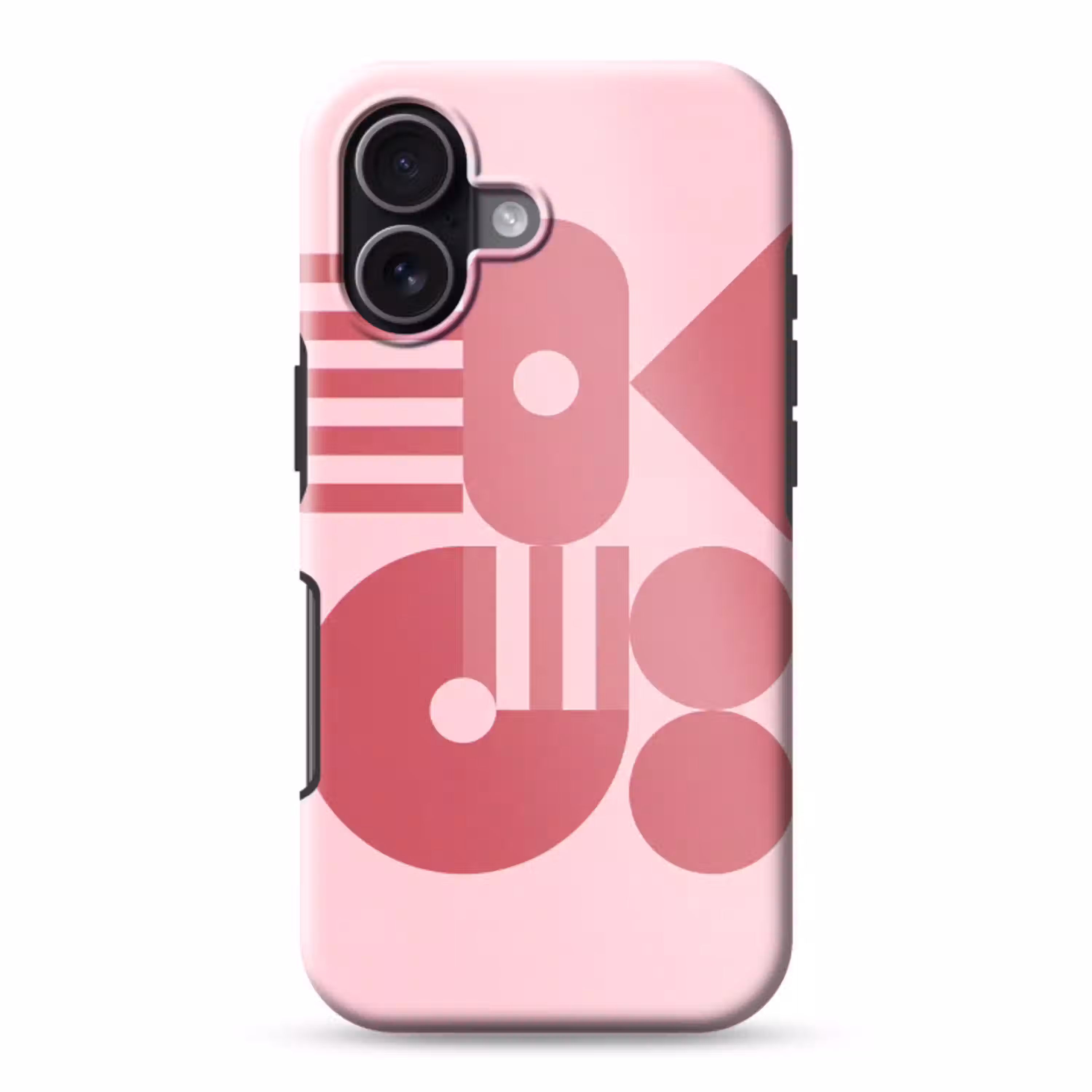 Abstract - Geometrisch - Vormen - Roze Toughcase MagSafe Apple iPhone 17 klein -3d