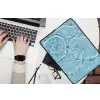 Water - Blauw - bubbels laptophoes neopreen klein -bureau